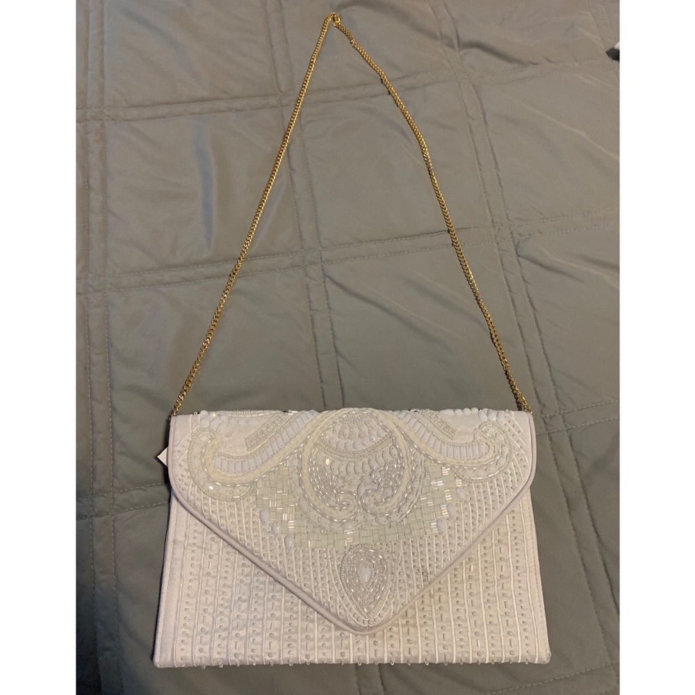 Lulu’s Constantinople White Beaded Clutch
